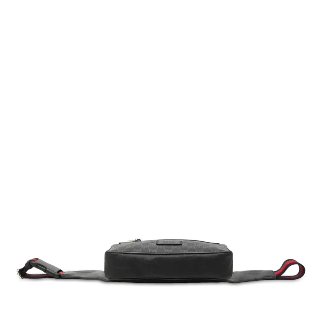 Gucci GG Supreme Web Belt Bag Black Canvas Good - Inside View