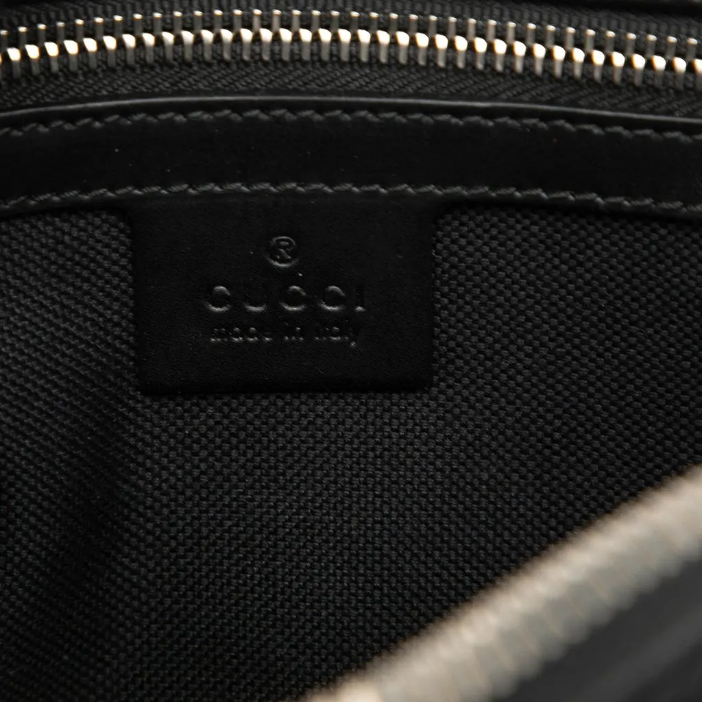 Gucci GG Supreme Web Belt Bag Black Canvas Good - Box View