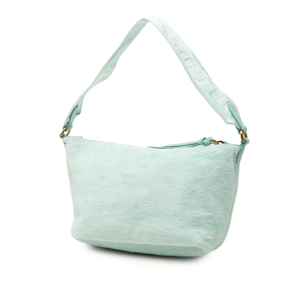 Miu Miu Terry Cloth Logo Handbag Green Very good - Back View