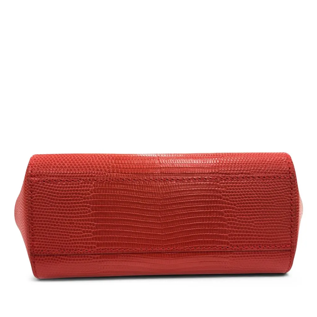 Dolce & Gabbana Small Iguana Embossed Calfskin Miss Sicily Satchel Red Leather Very good - Inside View