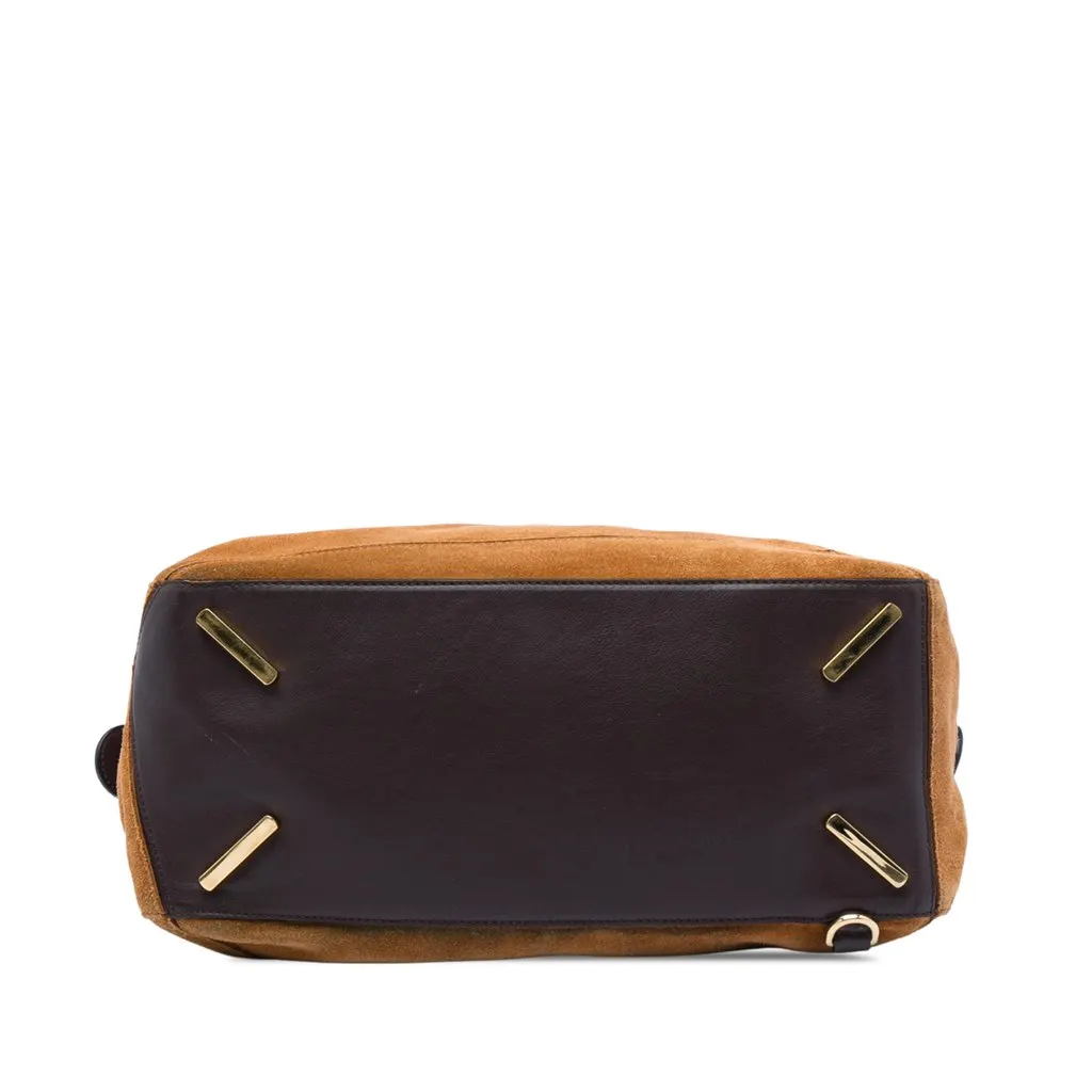 LOEWE Large Suede Puzzle Satchel Brown Leather Very good - Inside View