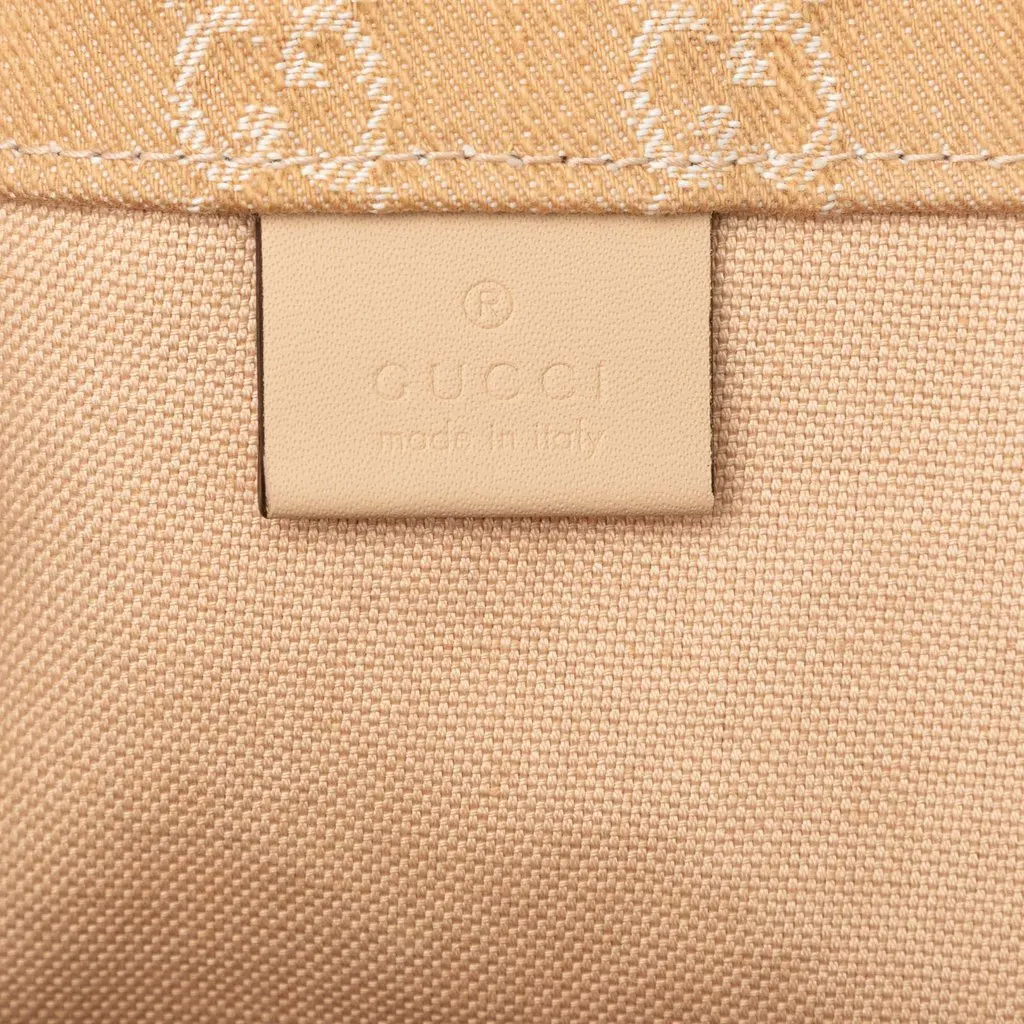 Gucci Large GG Denim Ophidia Tote Beige Very good - Box View