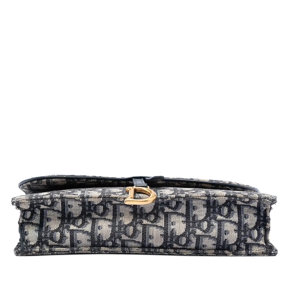Dior Oblique Canvas Saddle Pouch Wallet on Chain Blue Very good - Inside View