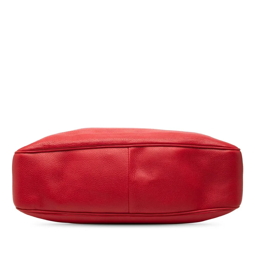 Gucci Calfskin Bamboo Diana Satchel Red Leather Good - Inside View
