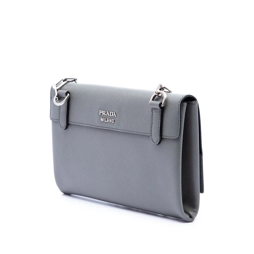 Prada Saffiano Cuir Twist Lock Chain Flap MultiColor Leather Very good - Back View