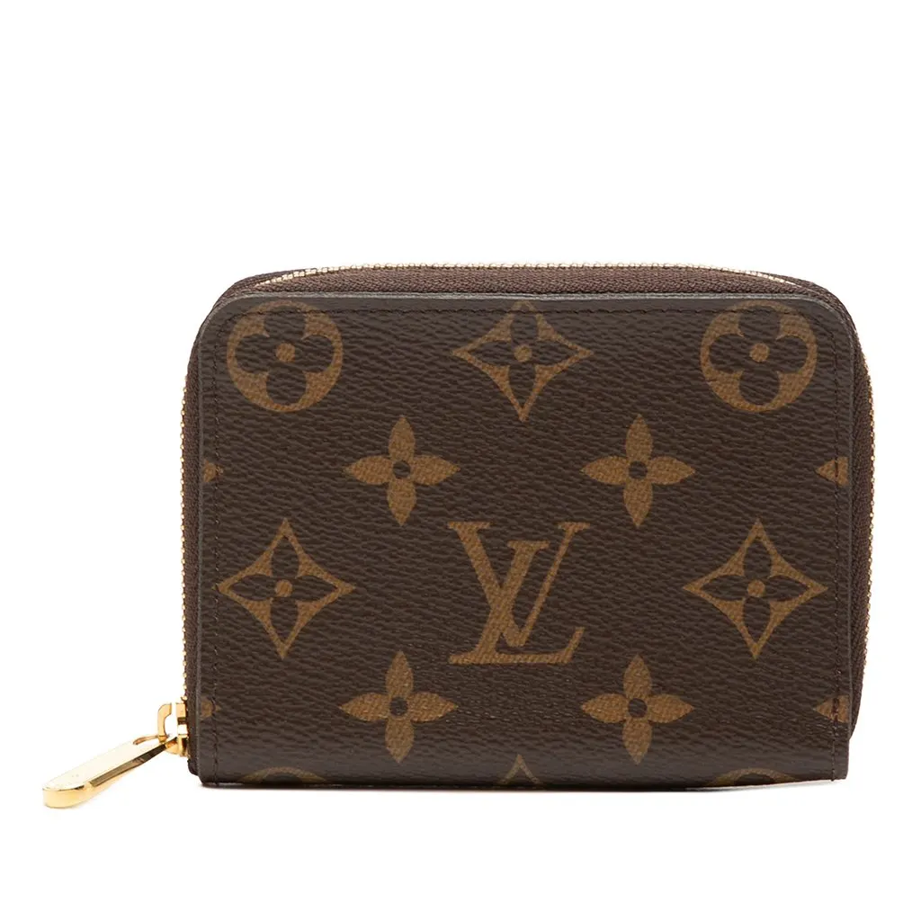 Louis Vuitton Monogram Zippy Coin Purse Brown Canvas Very good - Front View