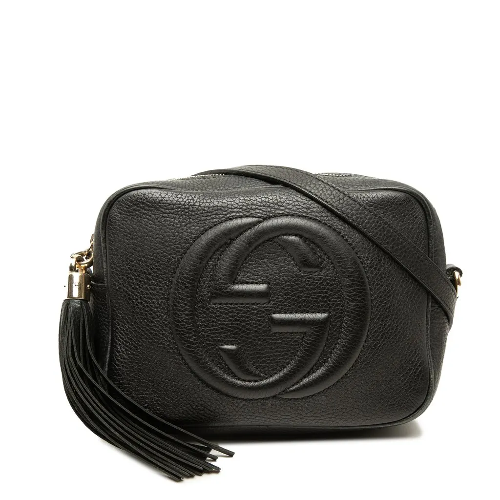 Gucci Calfskin Soho Disco Crossbody Black Leather Good - Front View