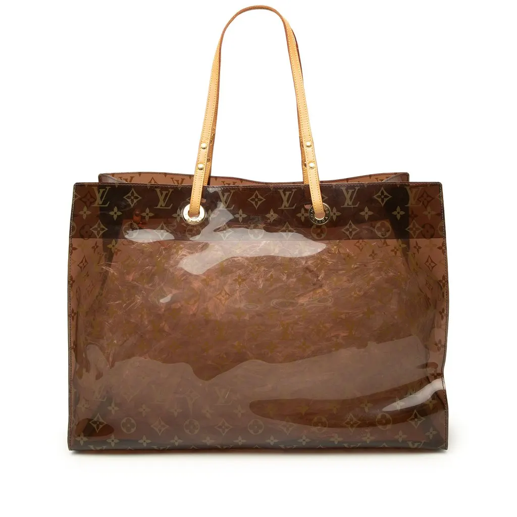 Louis Vuitton Monogram Vinyl Cabas Sac Cruise Brown Plastic Good - Front View
