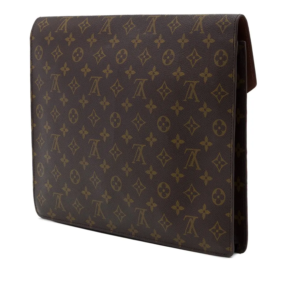 Louis Vuitton Monogram Porte Documents Senateur Brown Canvas Very good - Back View