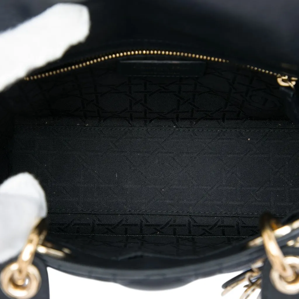 Dior Small Lambskin Cannage MyABCDior Lady Dior Black Leather Very good - Model View