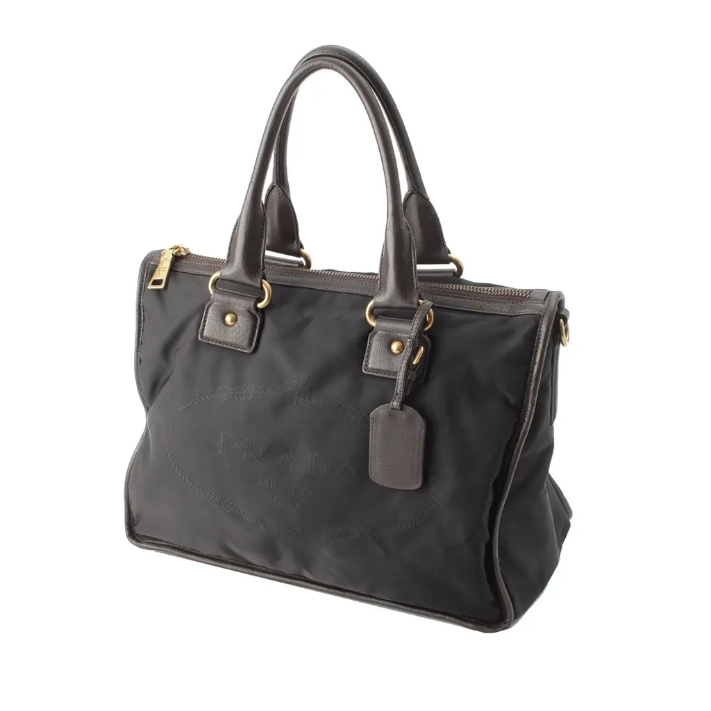 Prada Tessuto Canapa Logo Satchel Black Very good - Back View