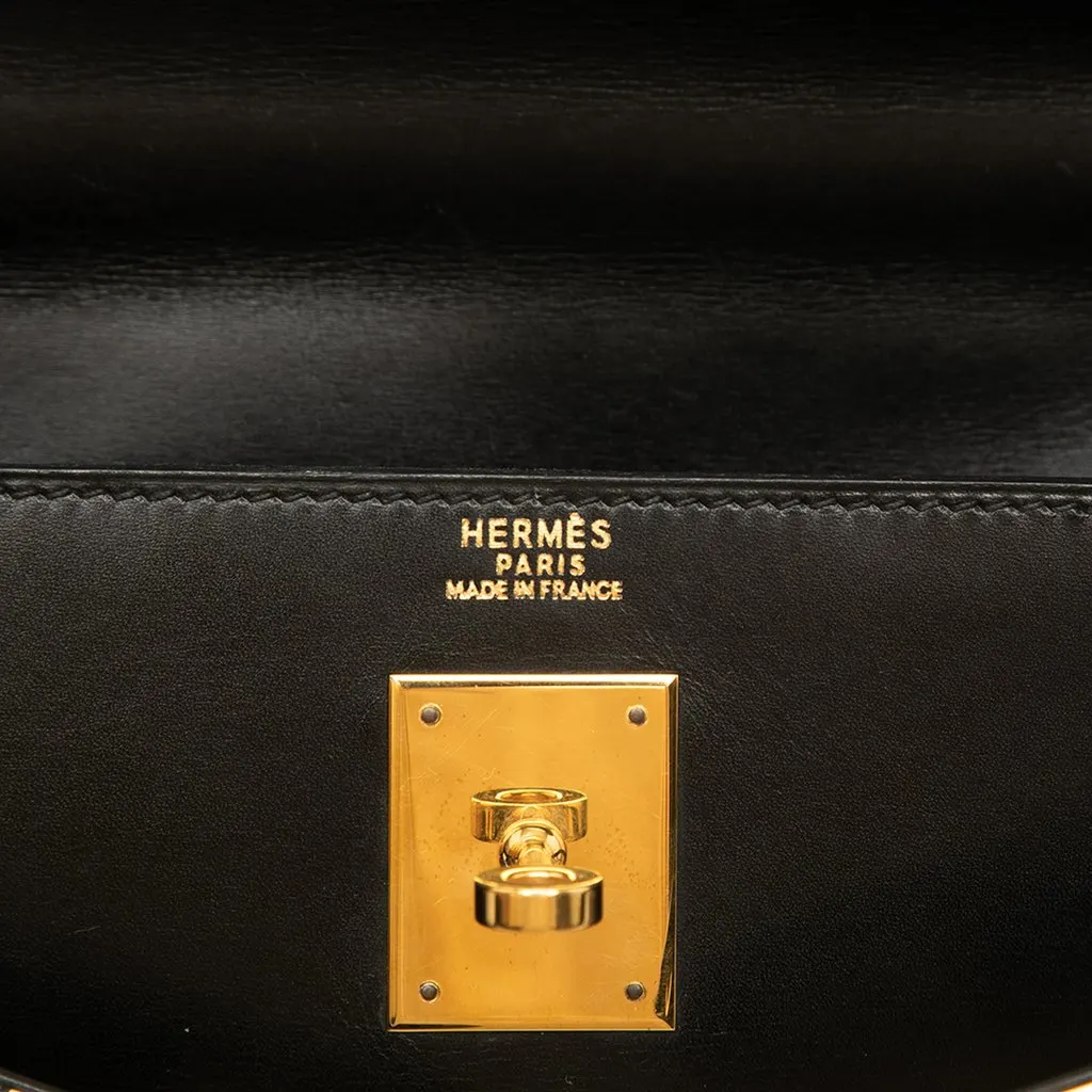 Hermès Box Calf Kelly Sellier 32 Black Leather Good - Box View