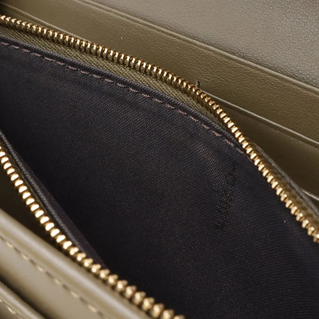 Fendi Smooth and Grained Calfskin Vitello King Cruise FF Diamonds Continental Envelope Wallet On Chain Brown Leather Very good - Box View