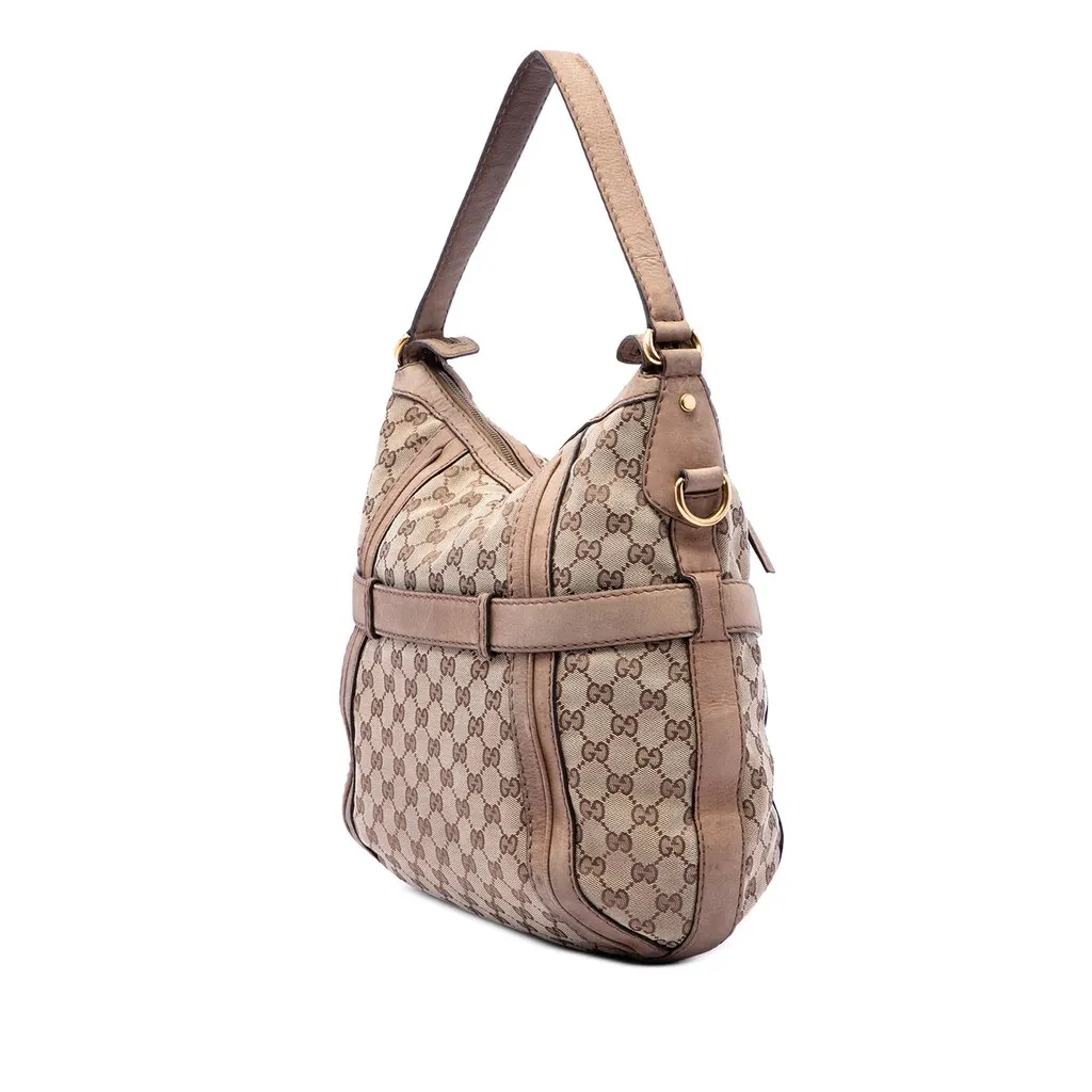Gucci Medium GG Canvas Running Satchel Beige Good - Back View