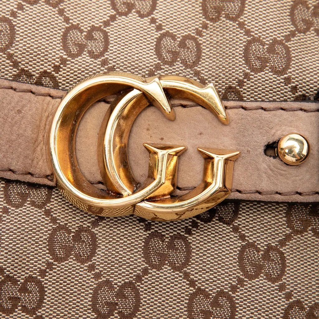 Gucci Medium GG Canvas Running Satchel Beige Good - Box View