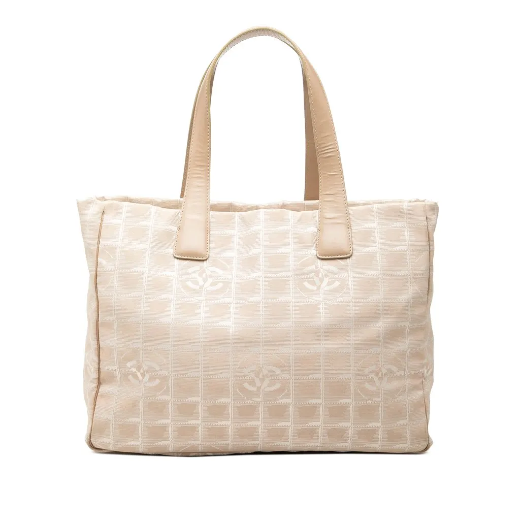 Chanel New Travel Line Nylon Tote Beige Very good - Front View