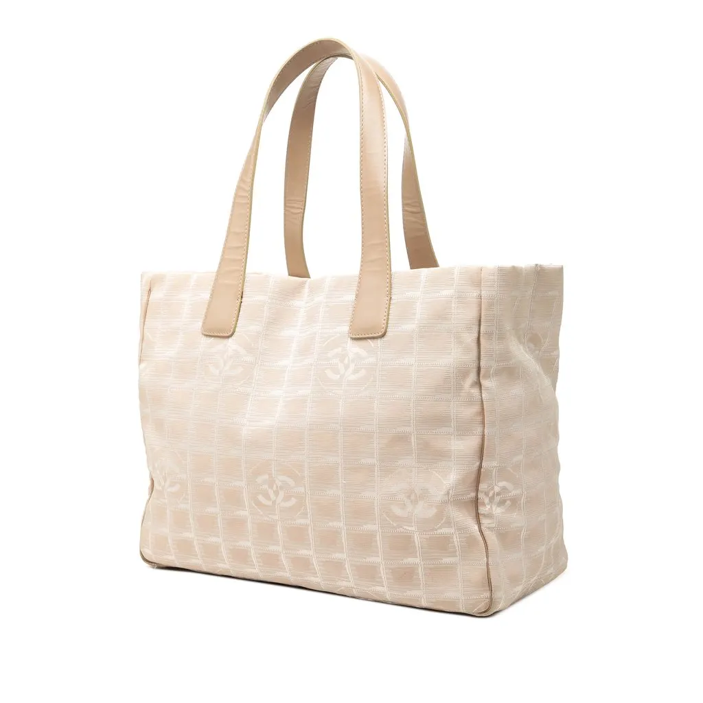 Chanel New Travel Line Nylon Tote Beige Very good - Back View