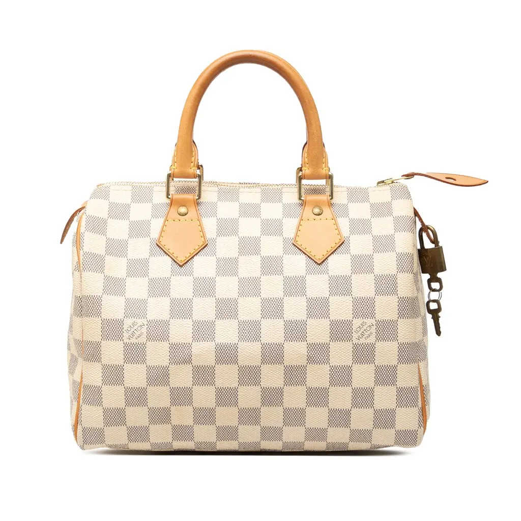 Louis Vuitton Damier Azur Speedy 25 White Very good - Front View
