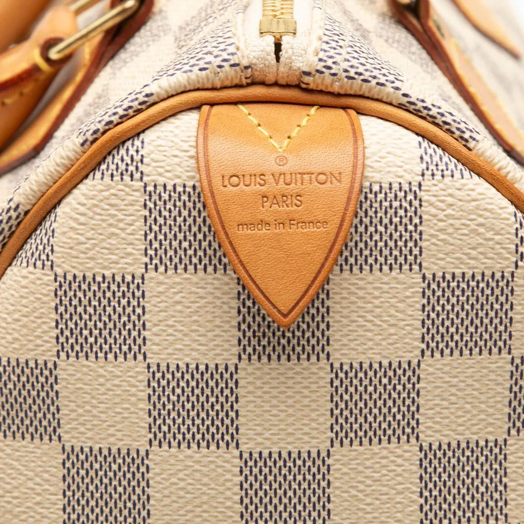 Louis Vuitton Damier Azur Speedy 25 White Very good - Box View