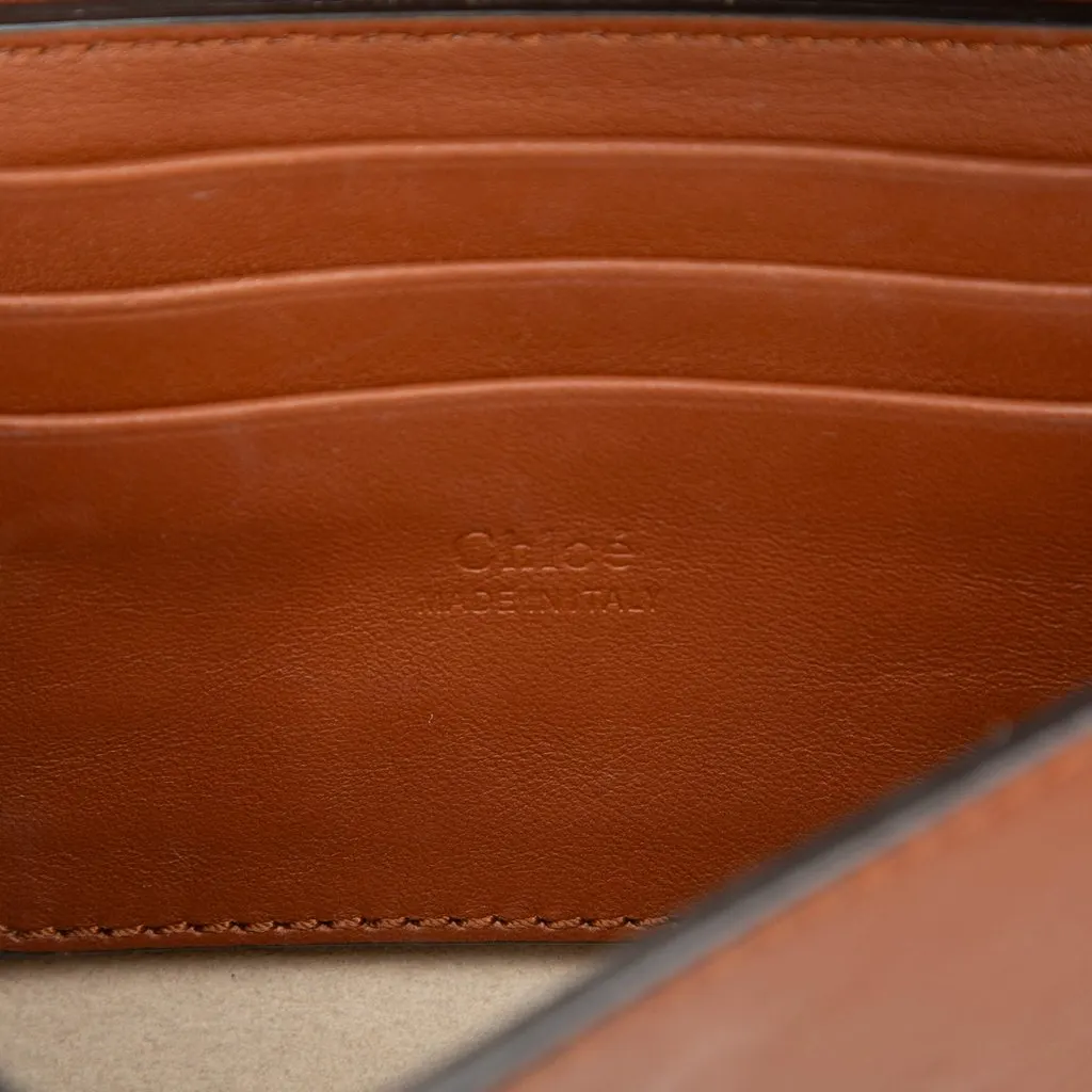 Chloé Mini Calfskin and Suede Faye Chain Crossbody Brown Leather Good - Box View