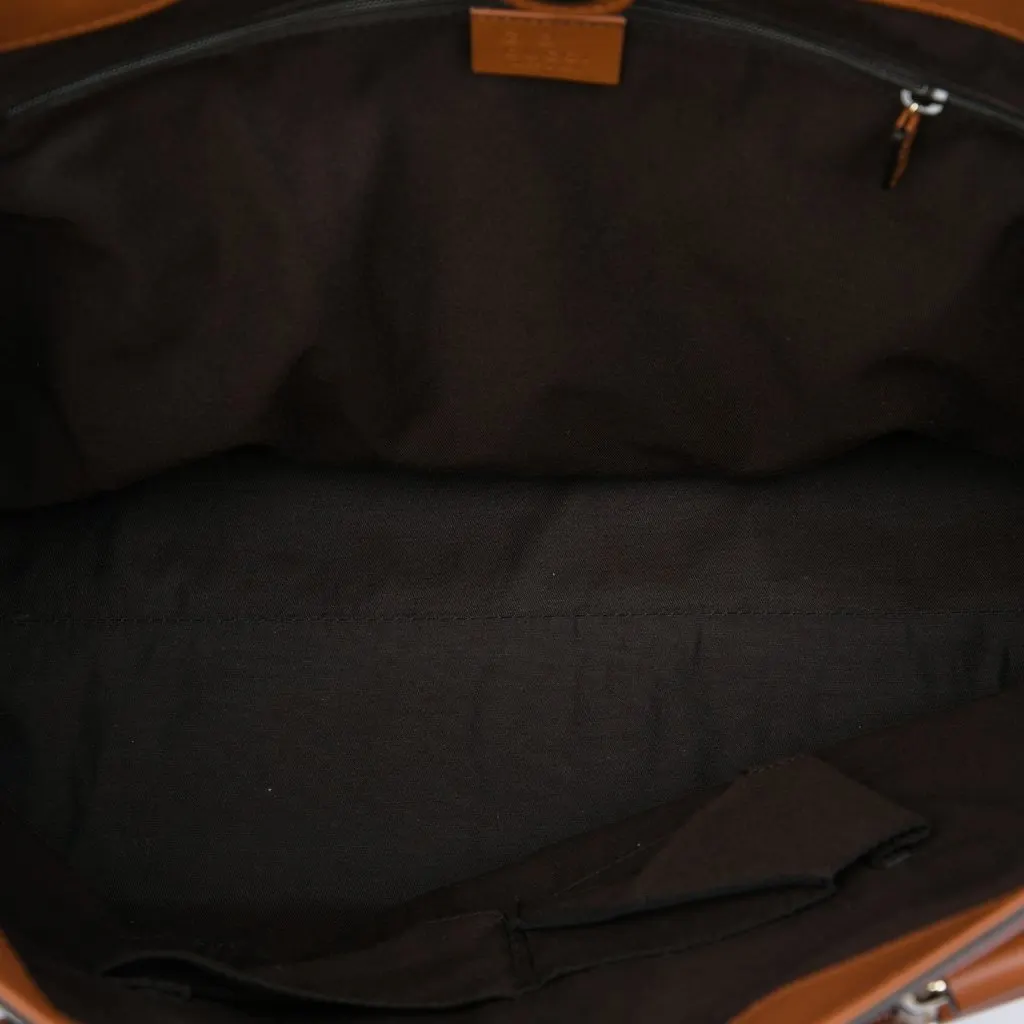 Gucci Guccissima Bamboo Shopper Tote Brown Leather Very good - Model View