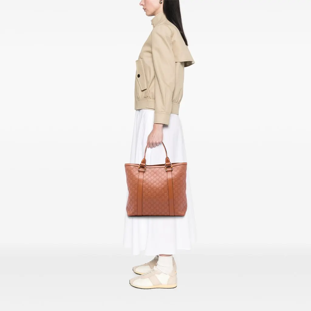Gucci Guccissima Bamboo Shopper Tote Brown Leather Very good - Box View