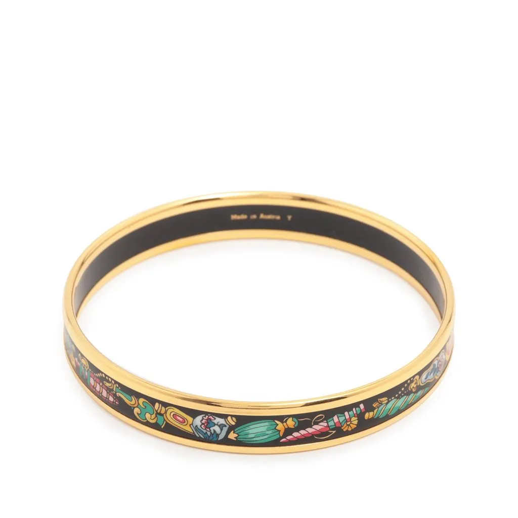 Hermès Narrow Enamel Qu Importe le Flacon Bangle 65 Black Very good - Back View