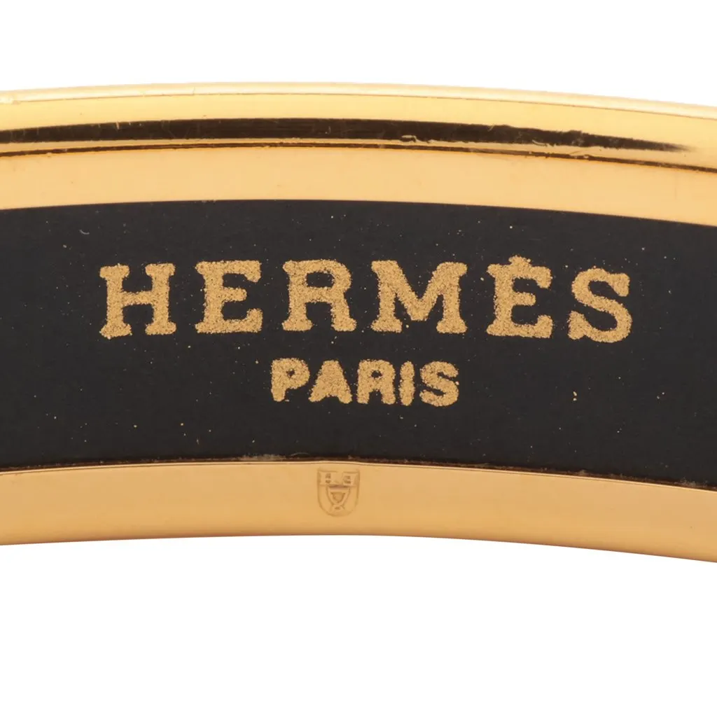 Hermès Narrow Enamel Qu Importe le Flacon Bangle 65 Black Very good - Model View