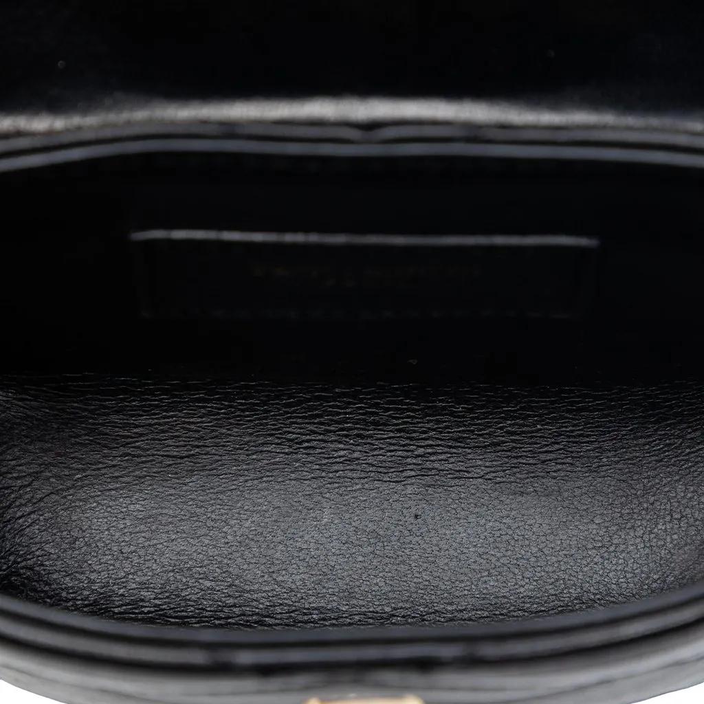 Saint Laurent Micro Quilted Lambskin Monogram June Box Vanity Bag Black Leather Very good - Model View