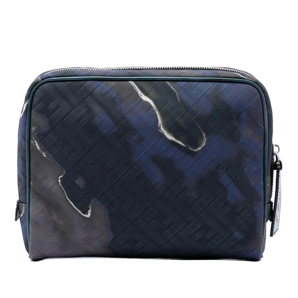 Fendi Zucca Gradient Canvas FF 1974 Toiletry Case Blue Canvas Very good - Front View