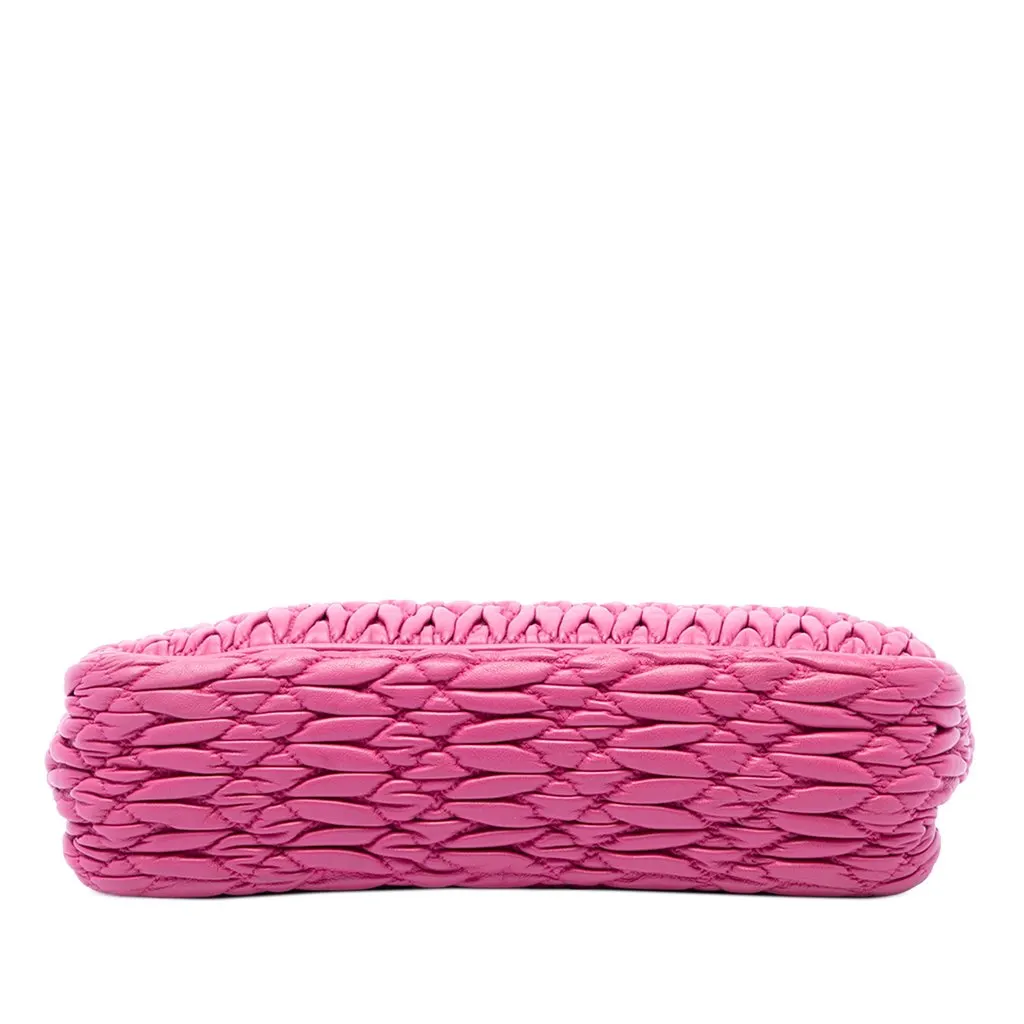 Miu Miu Matelasse Nappa Frame Crystal Chain Satchel Pink Leather Very good - Inside View