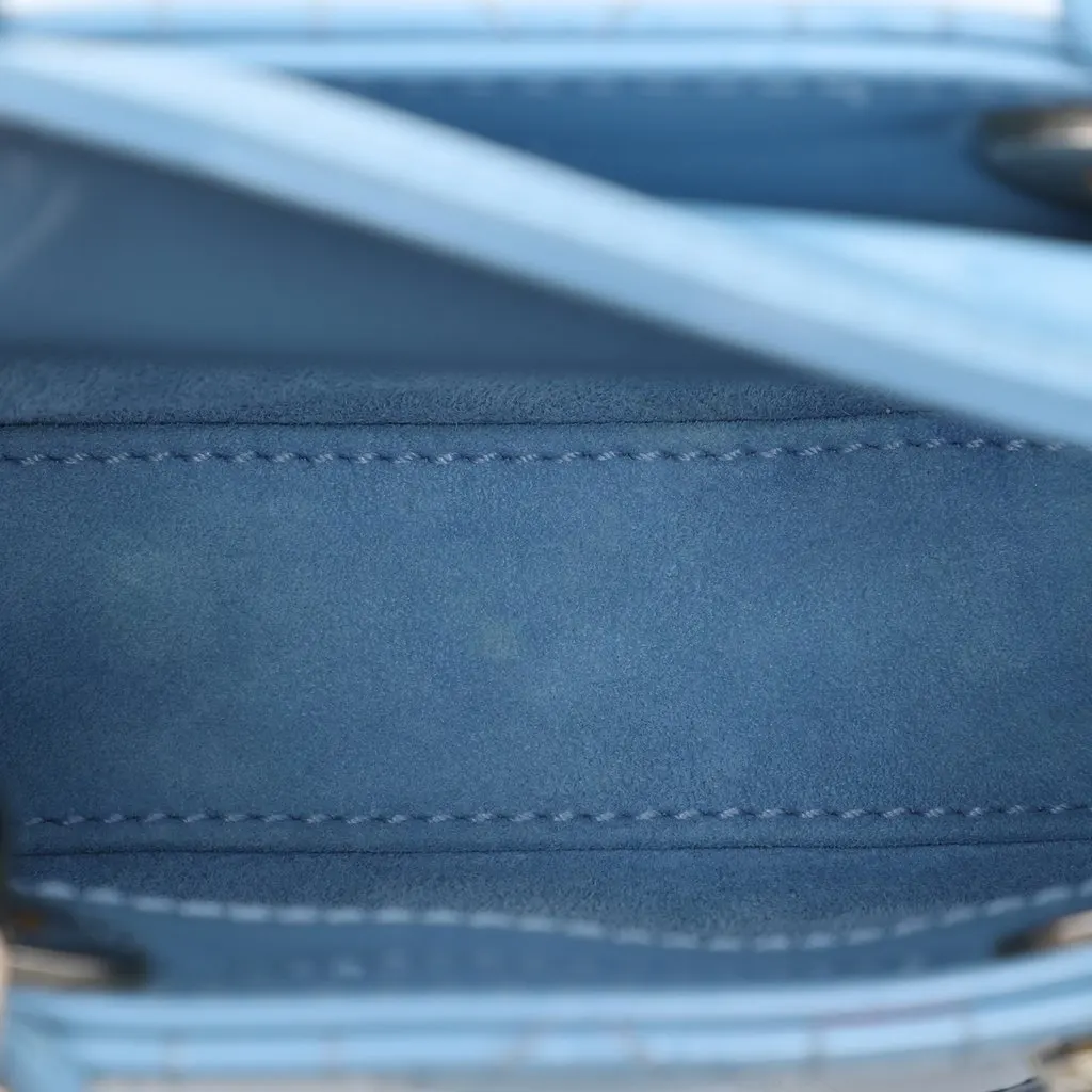 Dior Micro Patent Cannage Lady Dior Blue Leather Very good - Model View