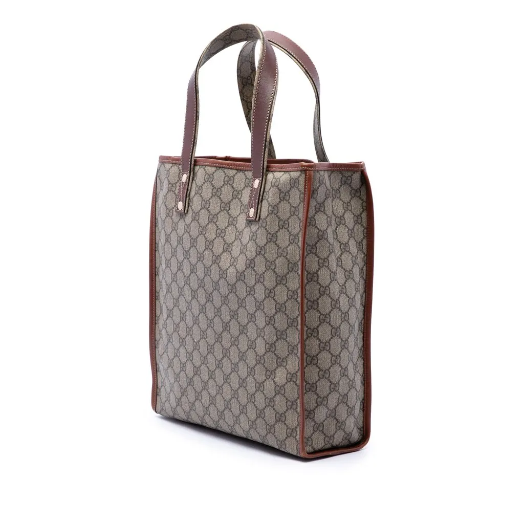 Gucci GG Supreme Web Tote Beige Canvas Very good - Back View