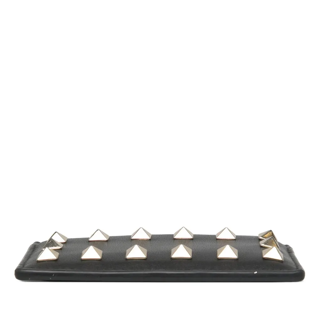 Valentino Leather Rockstud Card Holder Black Leather Good - Inside View