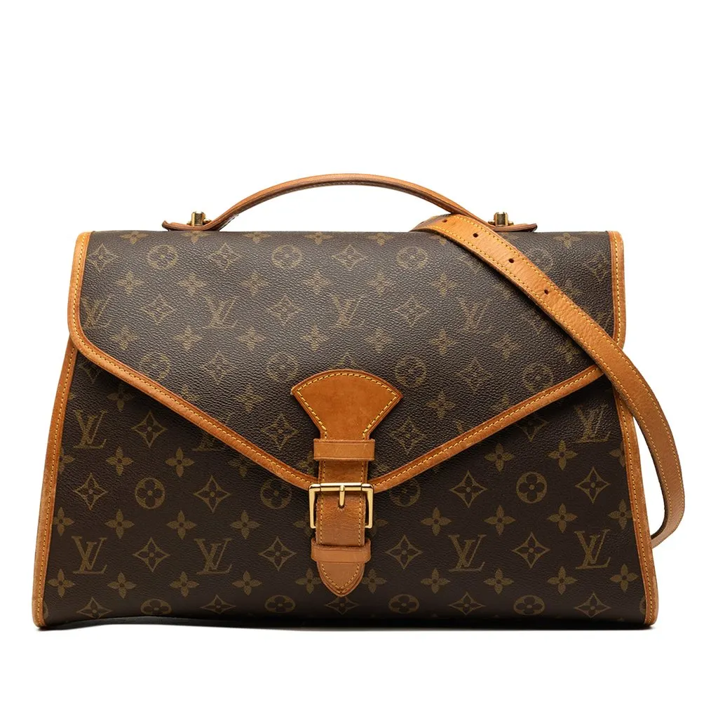 Louis Vuitton Monogram Beverly Briefcase MM Brown Good - Front View