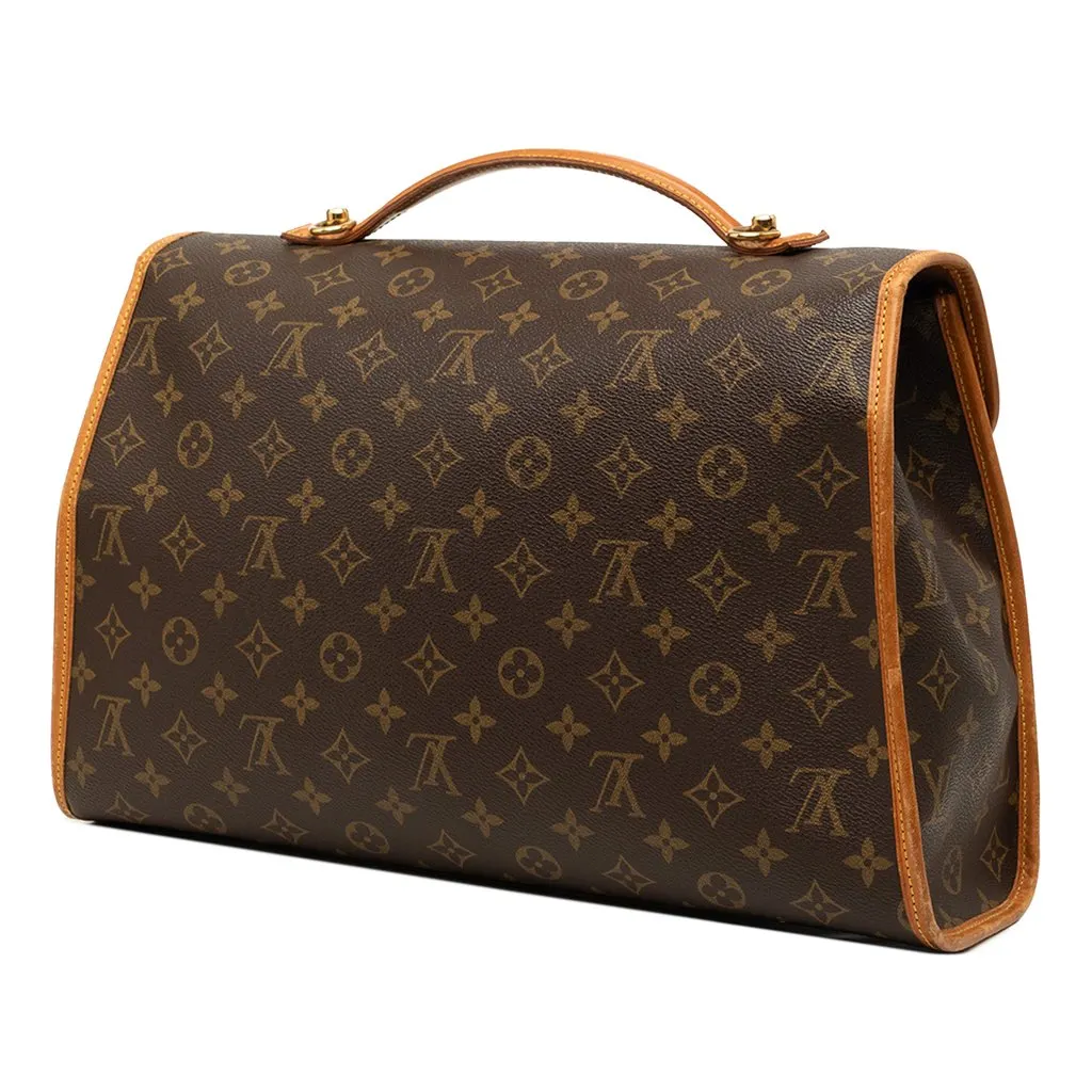 Louis Vuitton Monogram Beverly Briefcase MM Brown Good - Back View