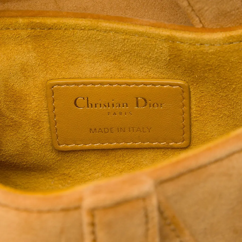 Dior Mini Velvet Crystal Embellished Hardware Saddle Bag Brown Velvet Very good - Box View