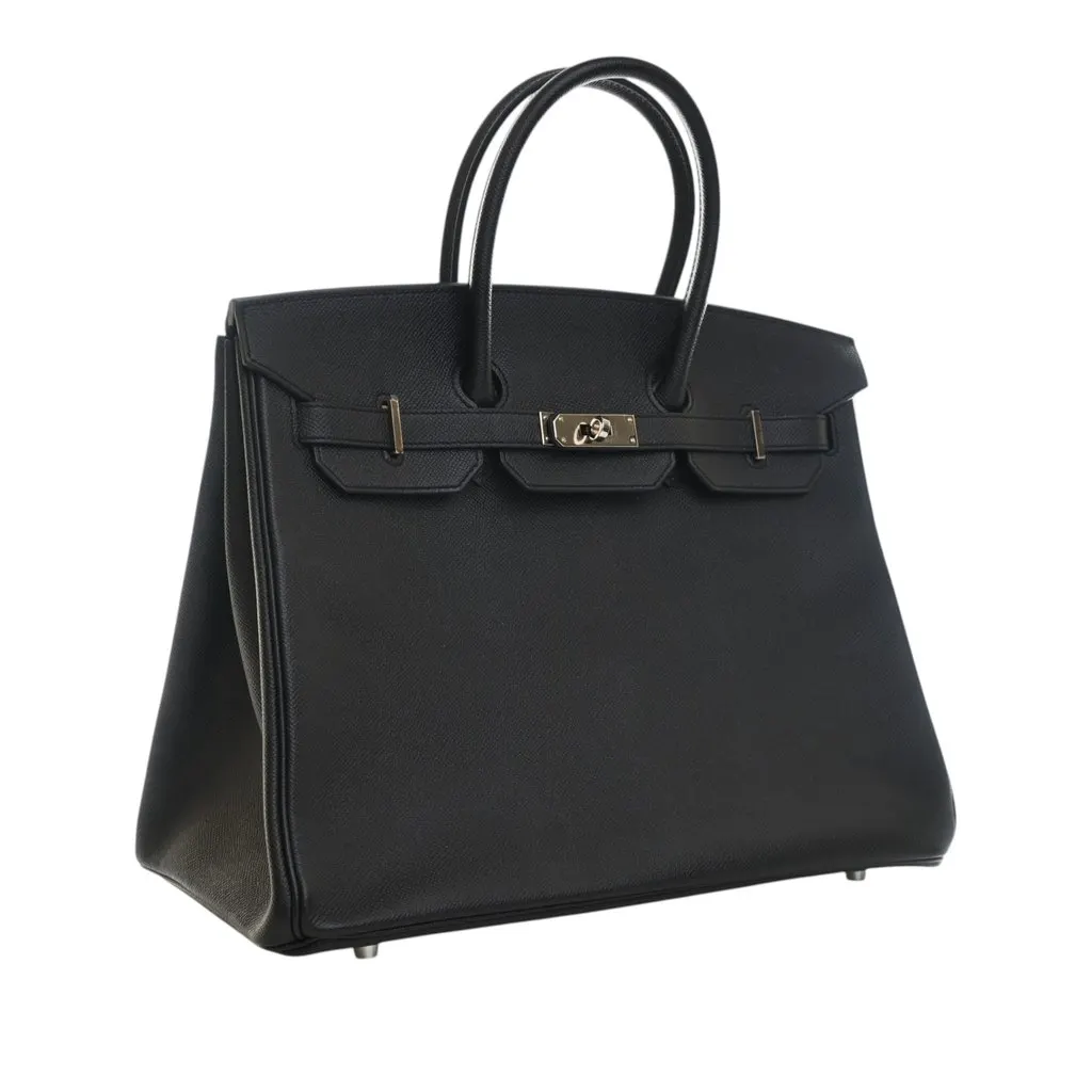 Hermès Epsom Birkin Retourne 35 Black Leather Very good - Back View