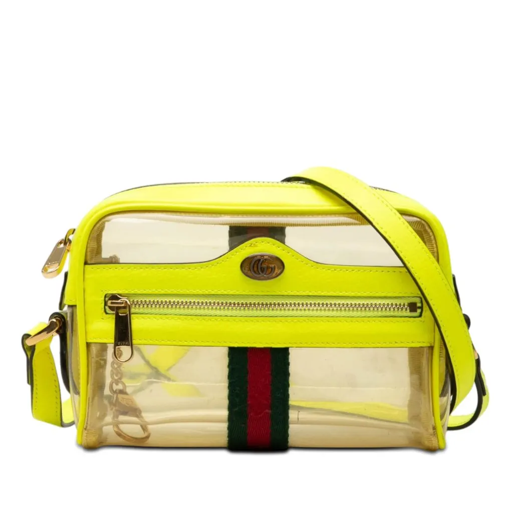 Gucci Mini PVC Web Ophidia Crossbody Yellow Plastic Very good - Front View