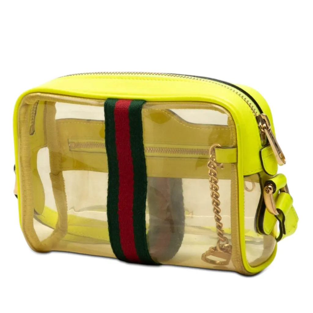 Gucci Mini PVC Web Ophidia Crossbody Yellow Plastic Very good - Back View