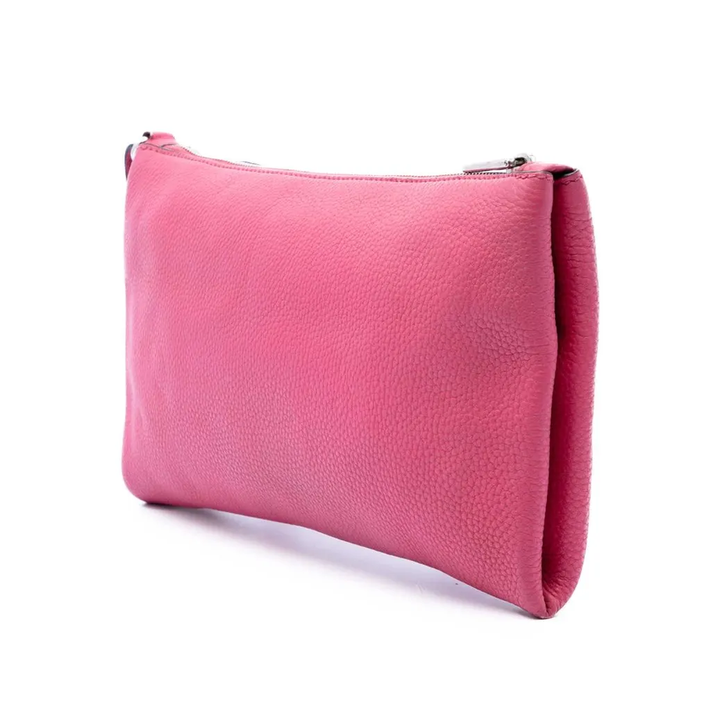 Prada Vitello Daino Clutch Pink Leather Very good - Back View
