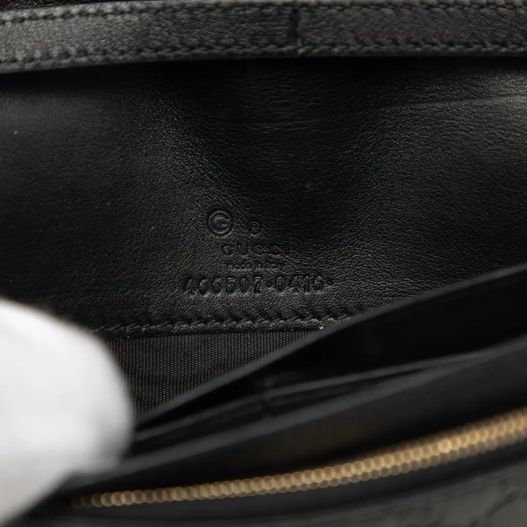 Gucci Microguccissima Wallet on Strap Black Leather Very good - Box View