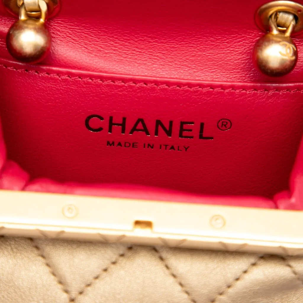 Chanel Micro Quilted Lambskin My Crush Bag Gold Leather Very good - Box View