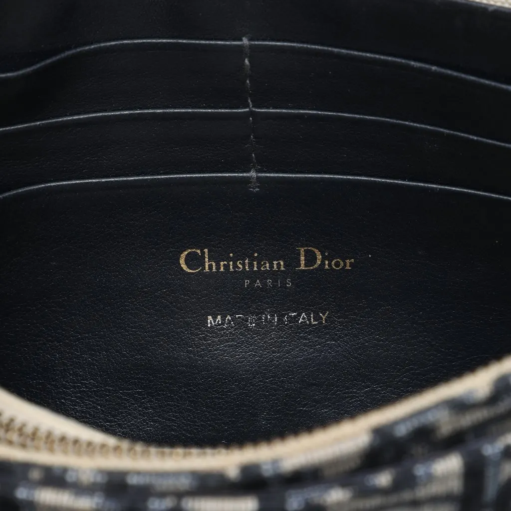 Dior Oblique Canvas Saddle Pouch Wallet on Chain Blue Canvas Very good - Box View