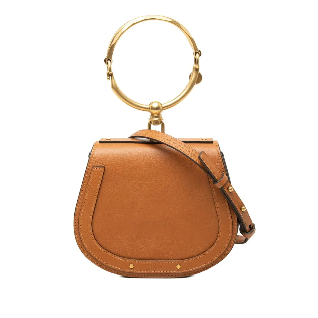 Chloé Small Leather Nile Bracelet Satchel Brown Leather Good - Front View