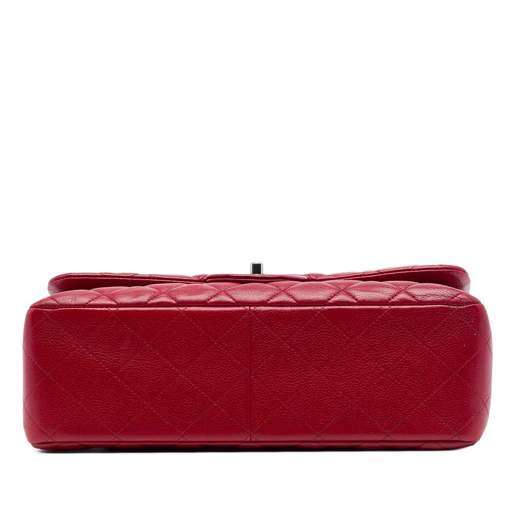 Chanel Jumbo Classic Caviar Double Flap Red Leather Very good - Inside View