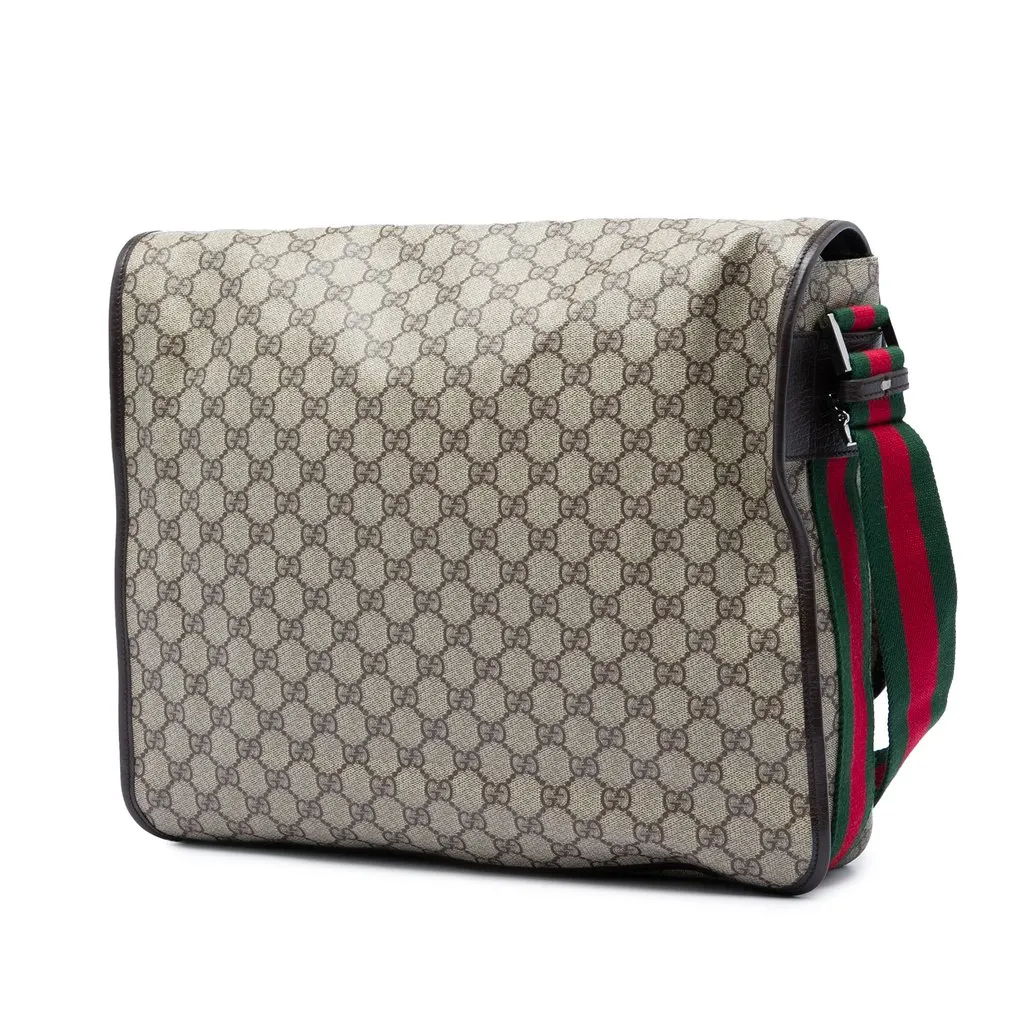 Gucci GG Supreme Web Crossbody Beige Very good - Back View