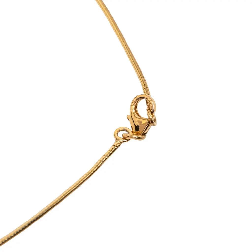 Hermès Gold Plated and Enamel Cage d H Pendant Necklace Gold Metal Very good - Model View