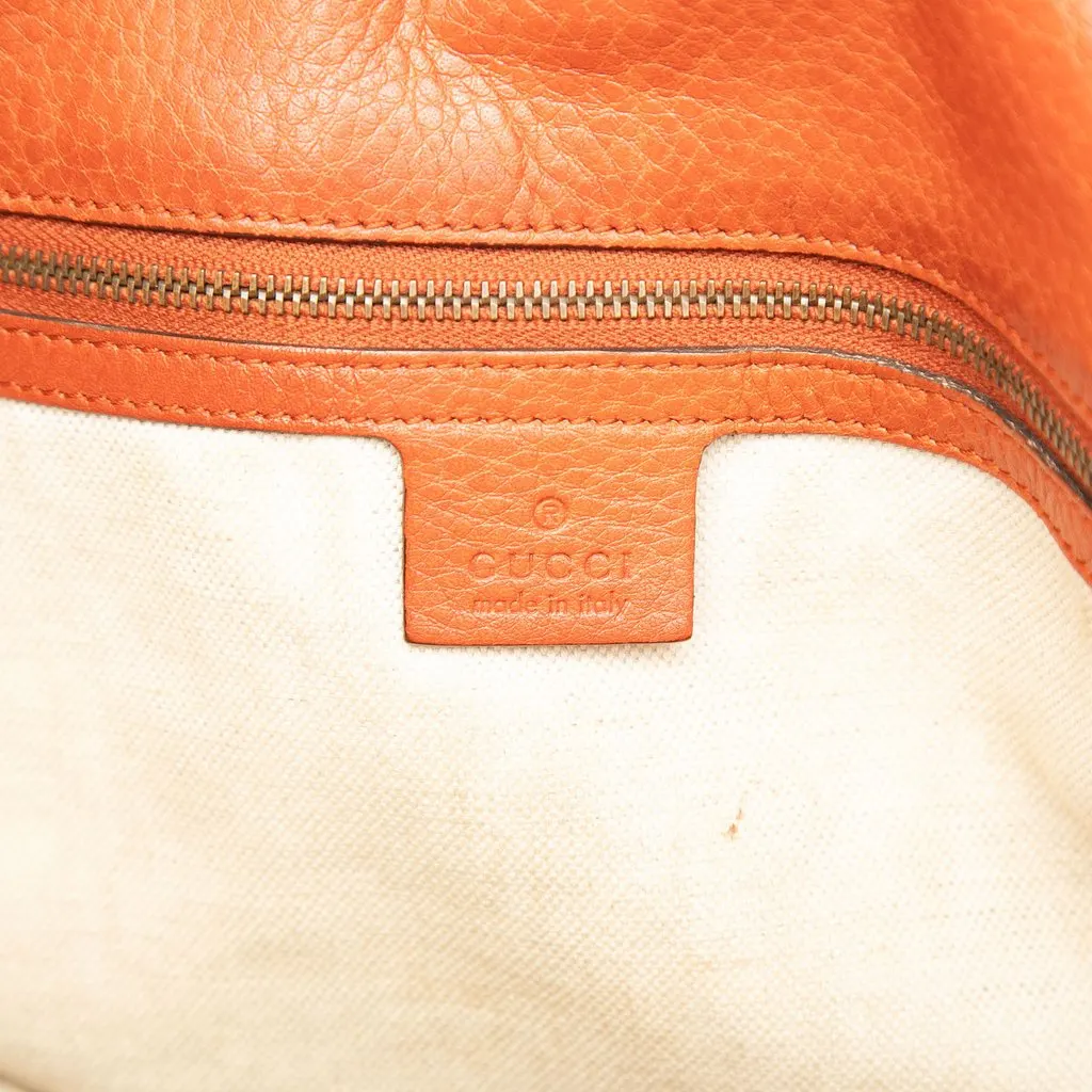 Gucci Large Calfskin Laidback Crafty Tote Orange Leather Good - Box View