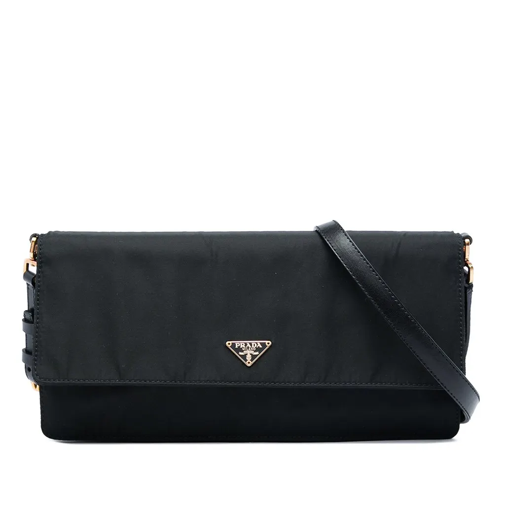 Prada Tessuto Messenger Bag Black Polyamide Very good - Front View